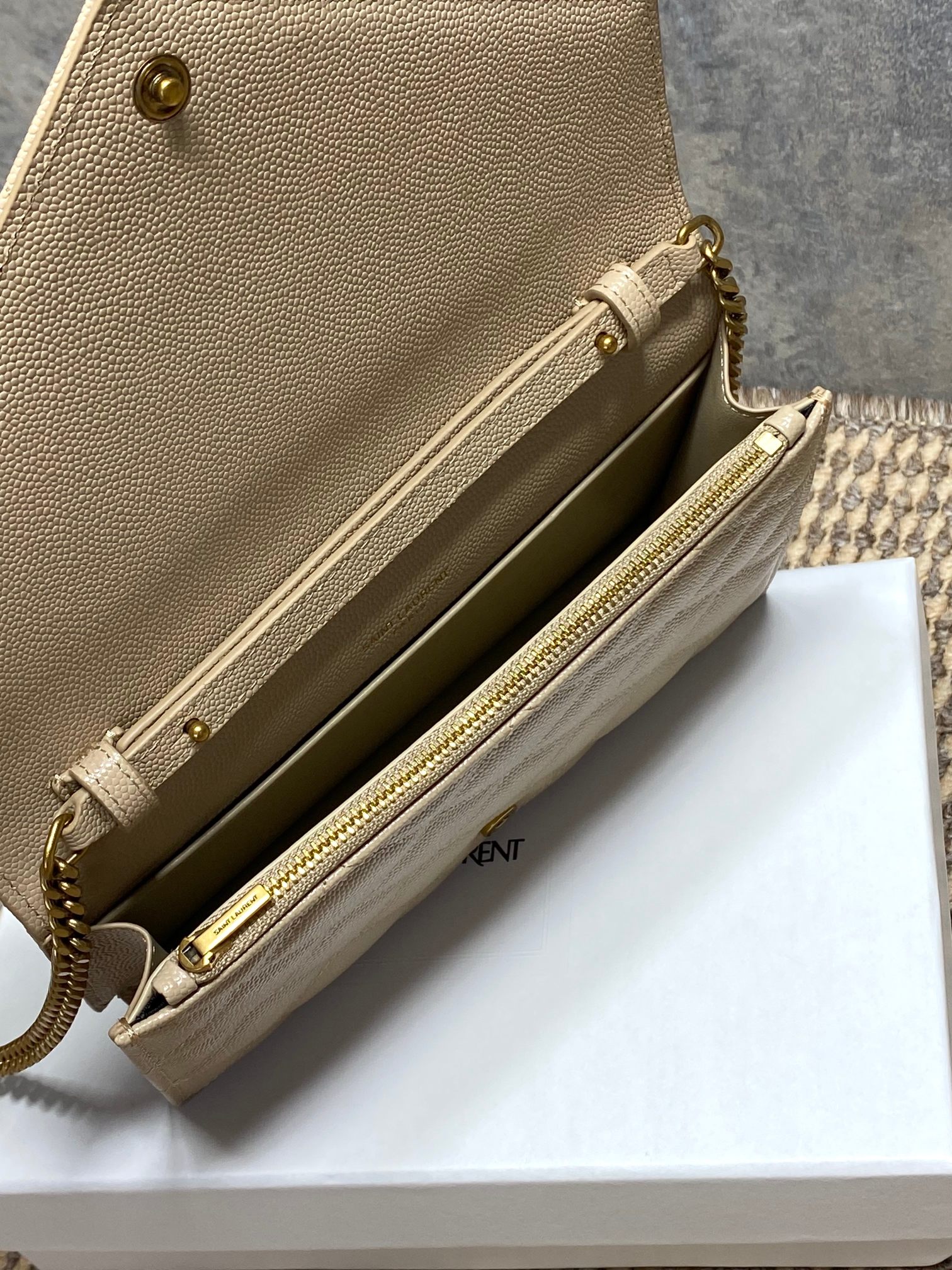 YSL Cassandre Quilted Chain Wallet bag