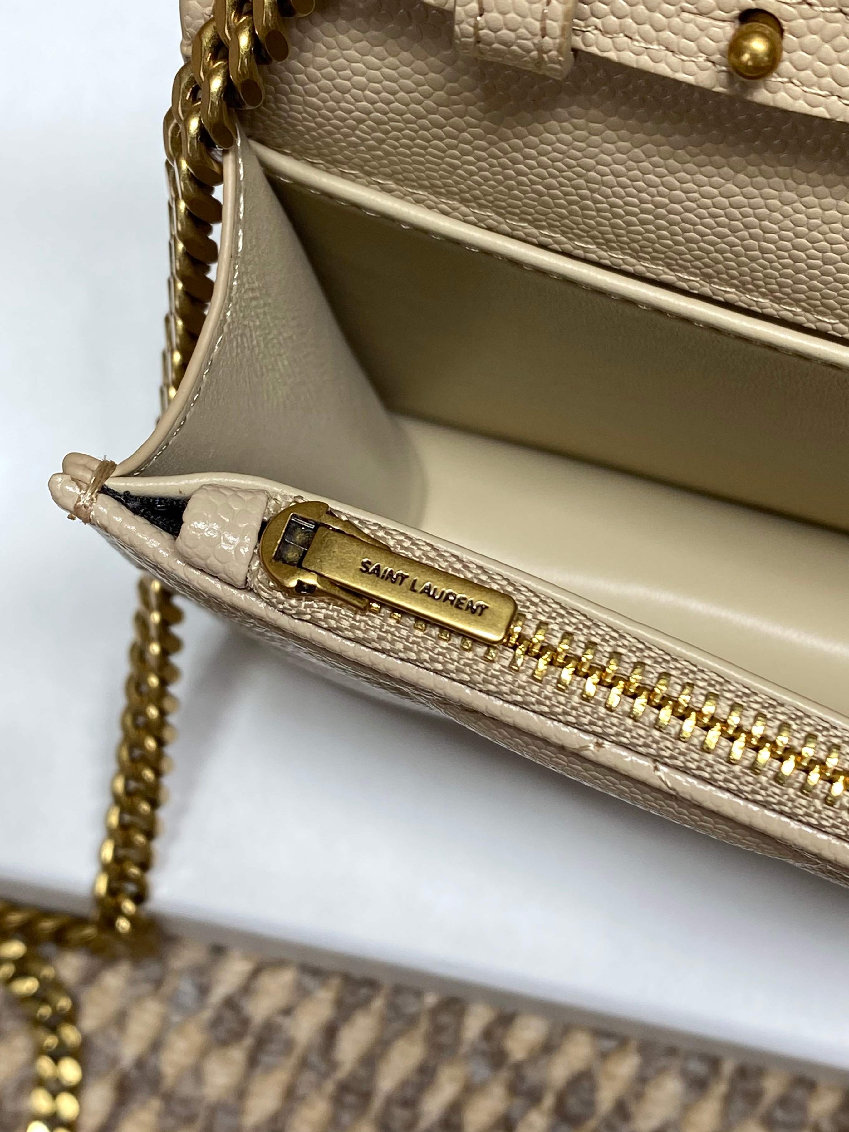 YSL Cassandre Quilted Chain Wallet bag
