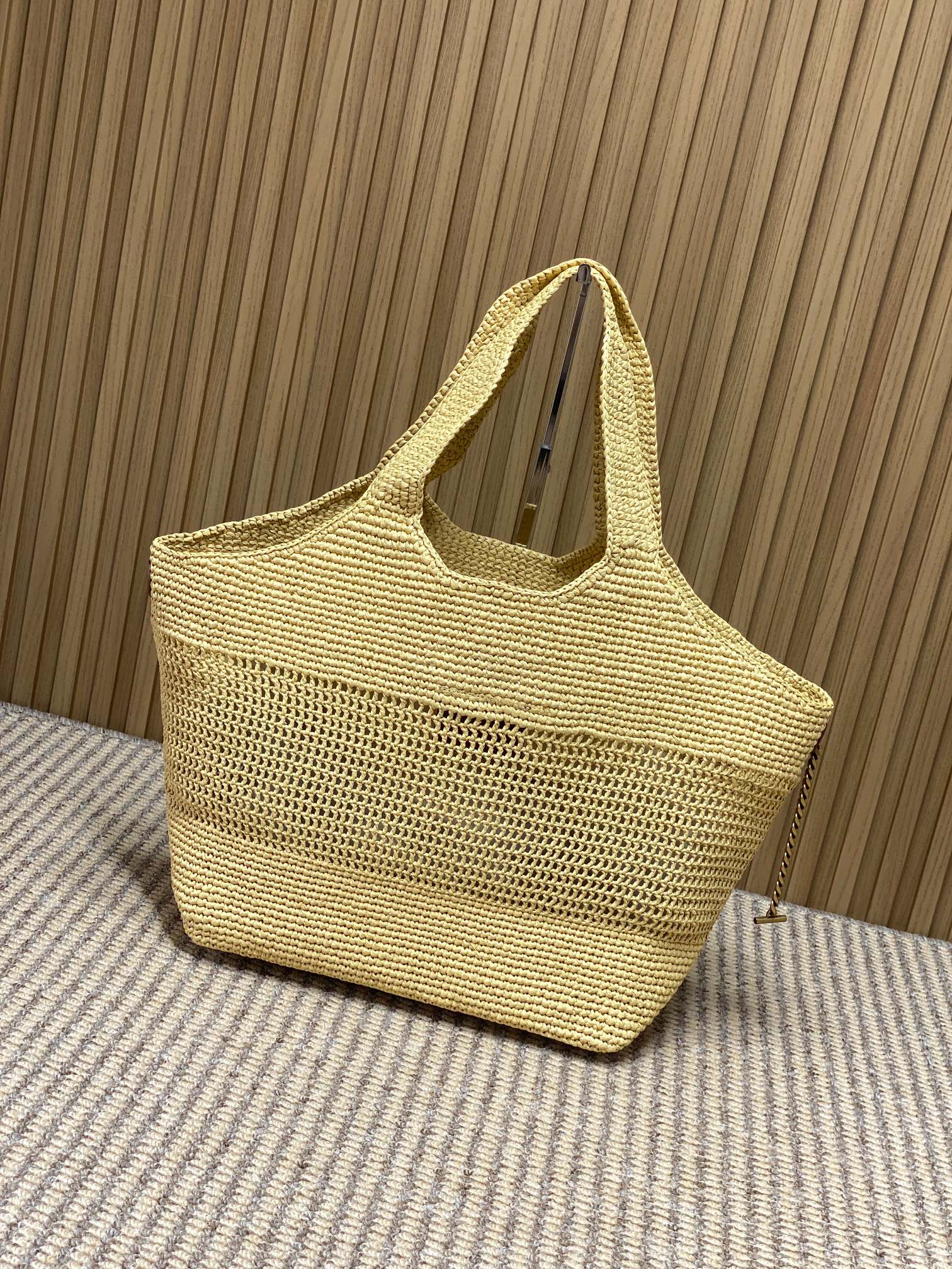 YSL Raffia Mesh Tote Bag
