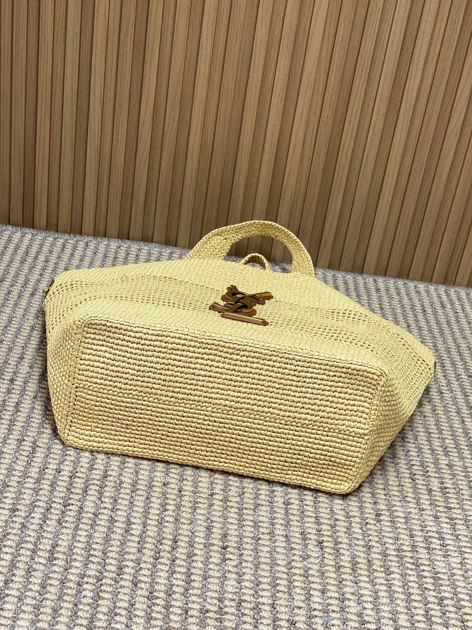 YSL Raffia Mesh Tote Bag
