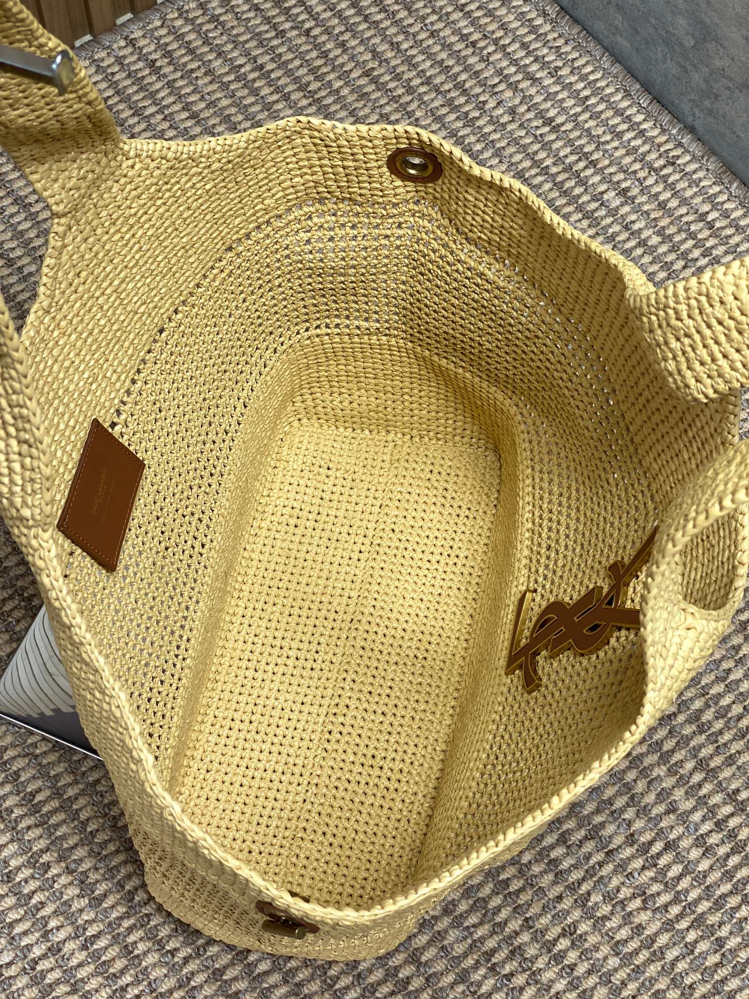 YSL Raffia Mesh Tote Bag
