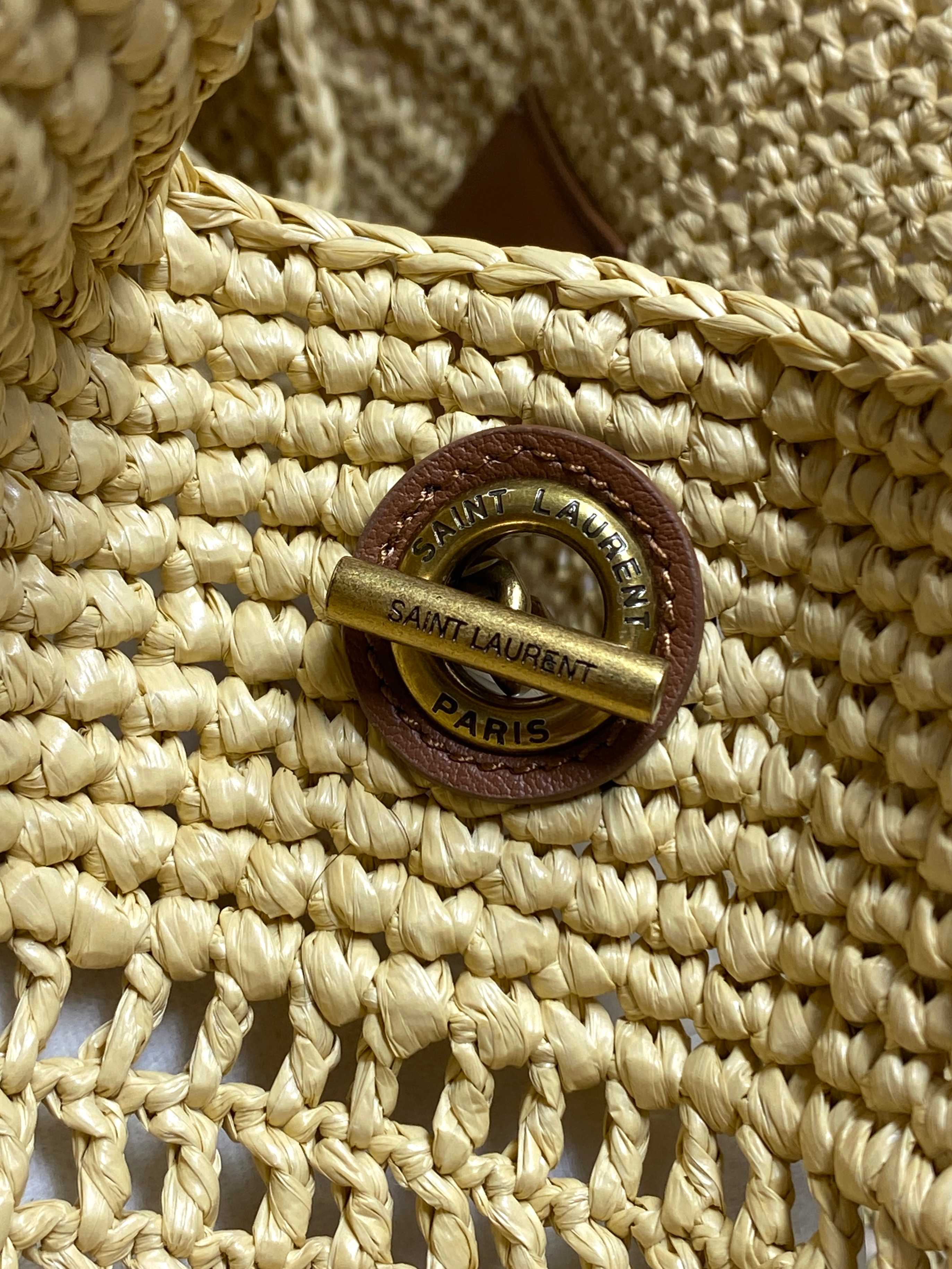 YSL Raffia Mesh Tote Bag
