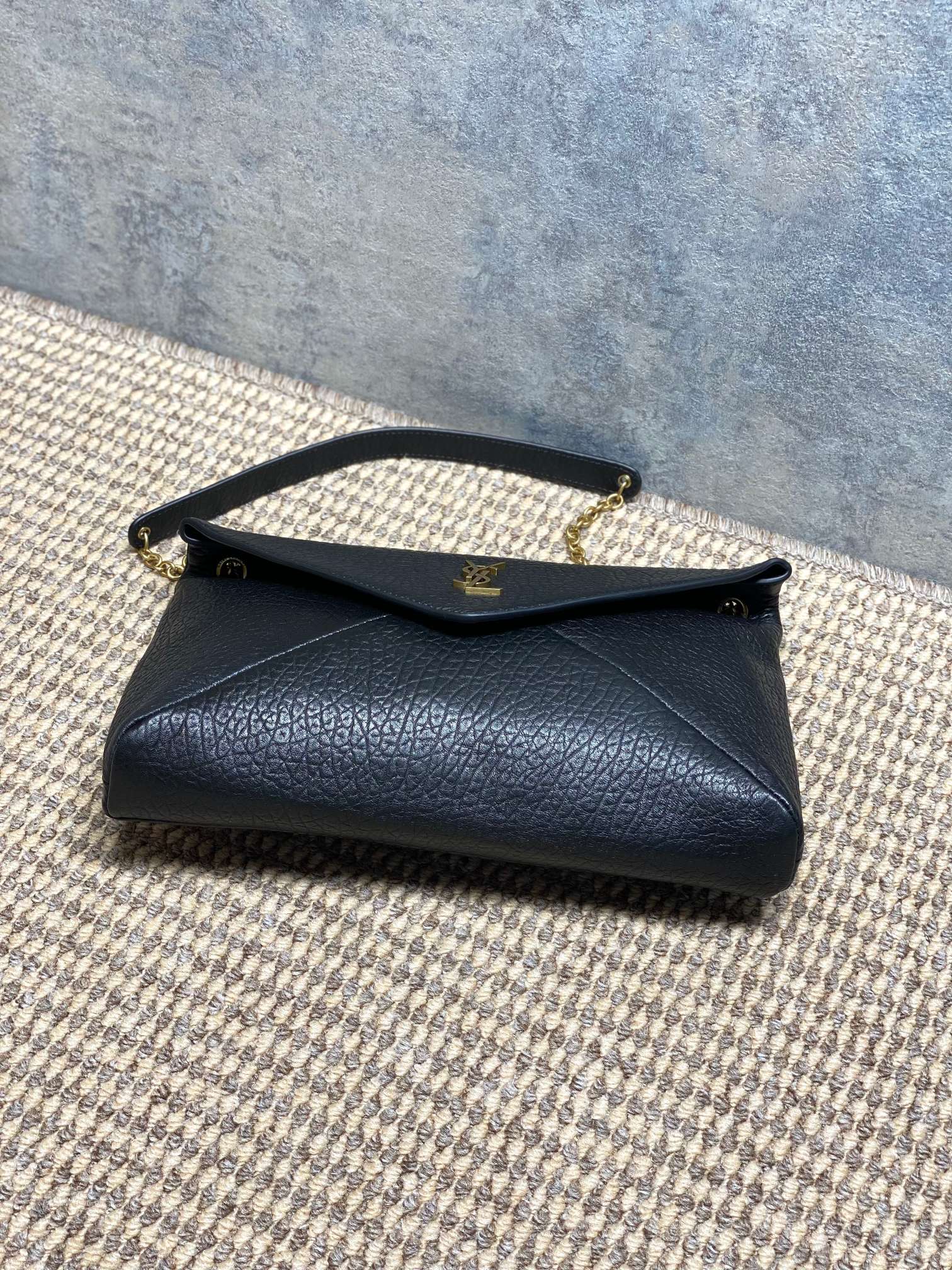 YSL Grain Leather Envelope Crossbody Bag