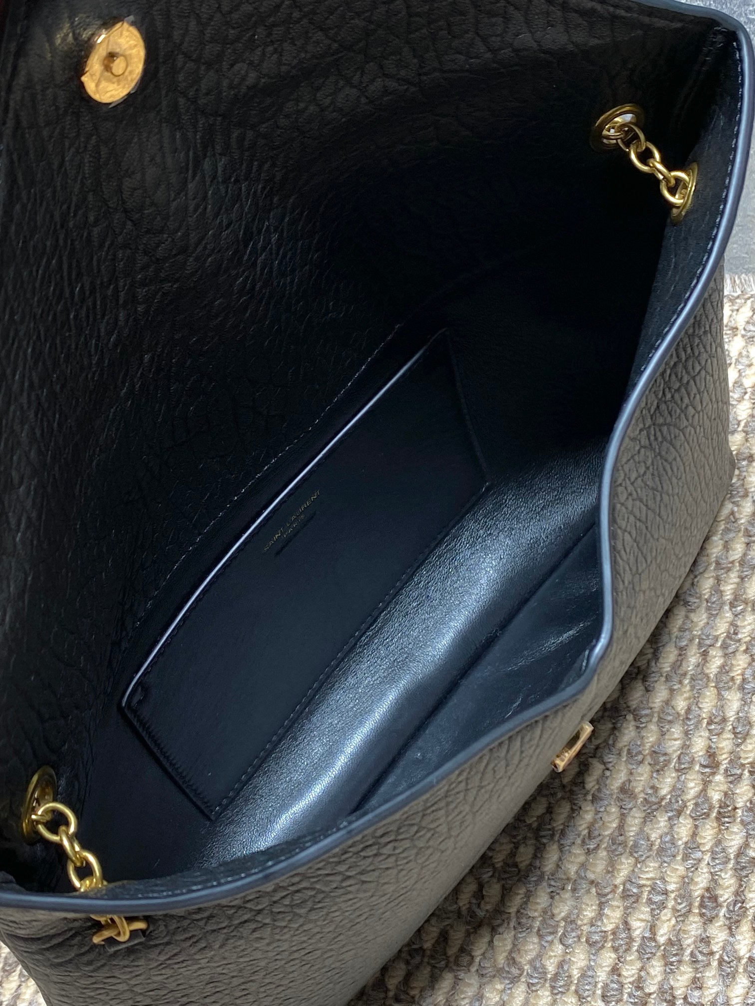 YSL Grain Leather Envelope Crossbody Bag