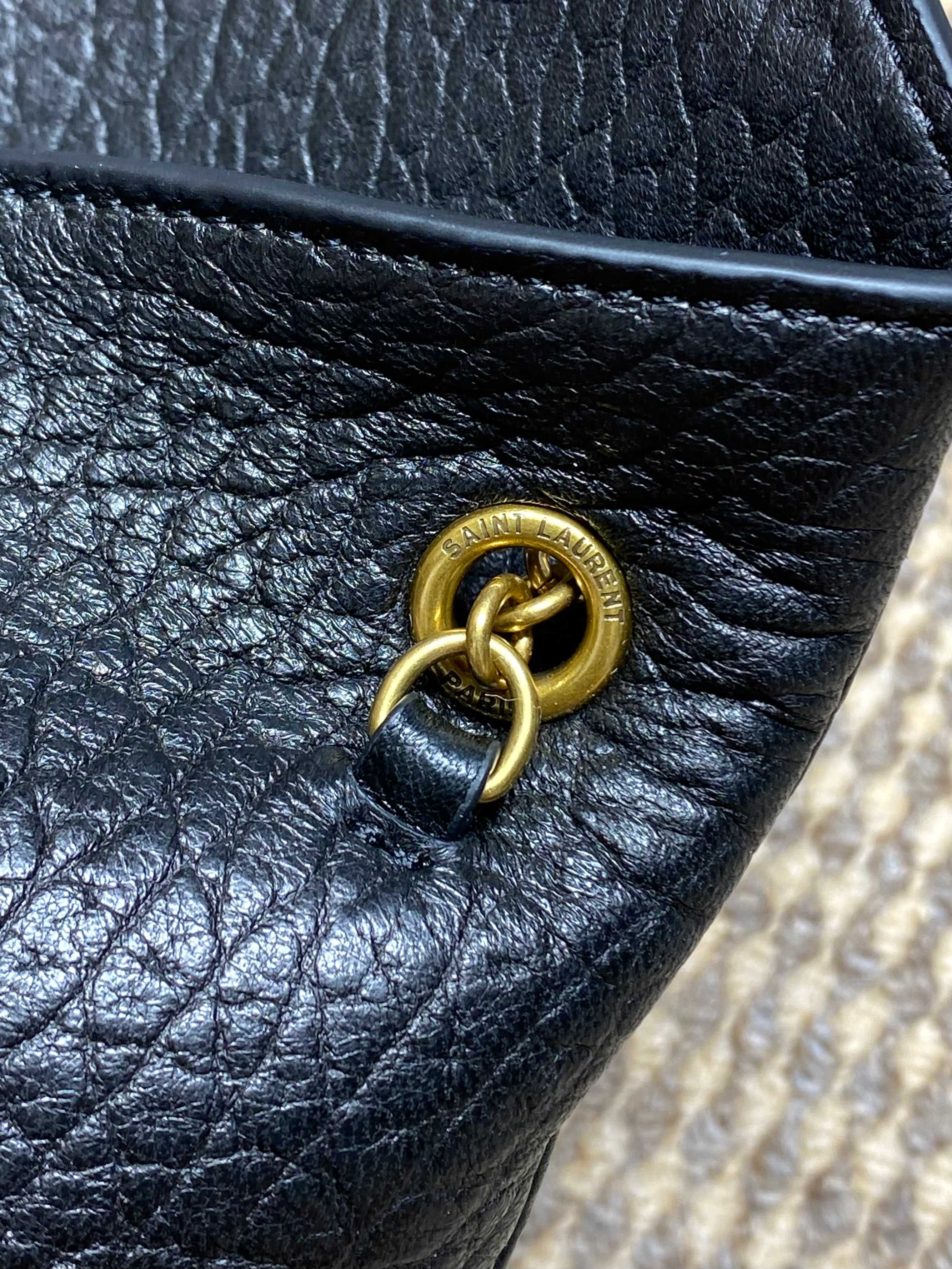YSL Grain Leather Envelope Crossbody Bag