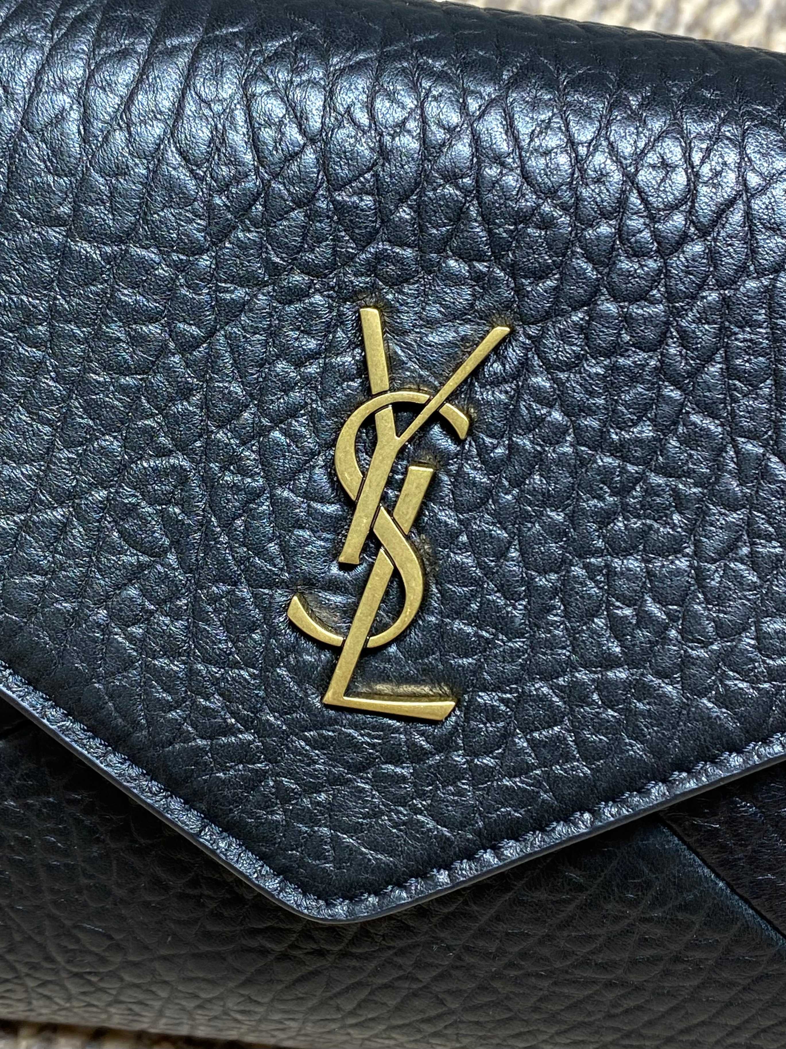 YSL Grain Leather Envelope Crossbody Bag