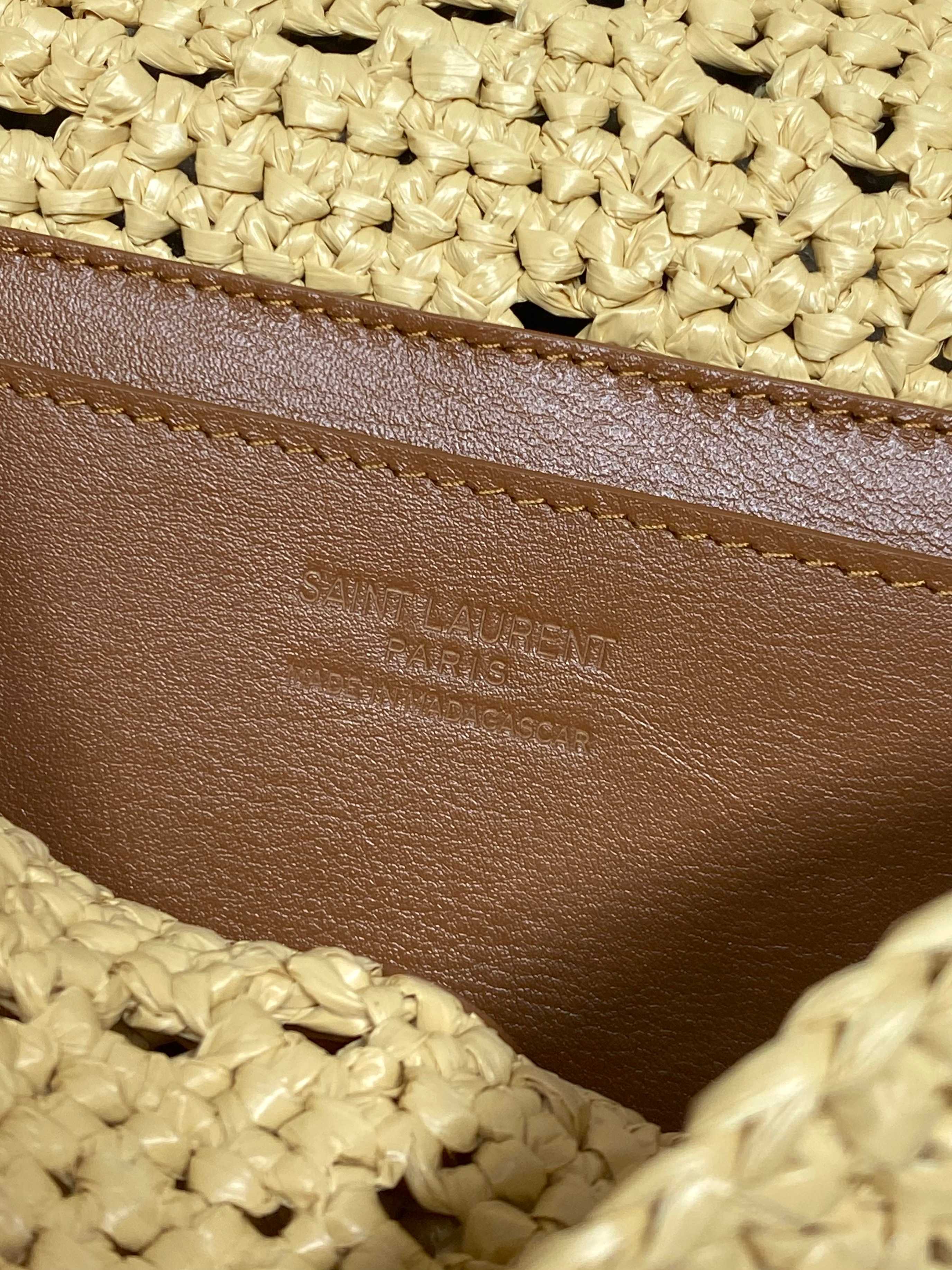 YSL Raffia Woven Flap Chain Bag