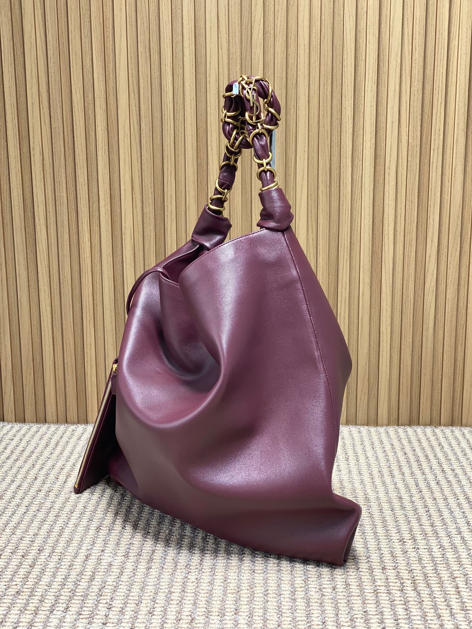 YSL Soft Leather Braided Chain Hobo Bag