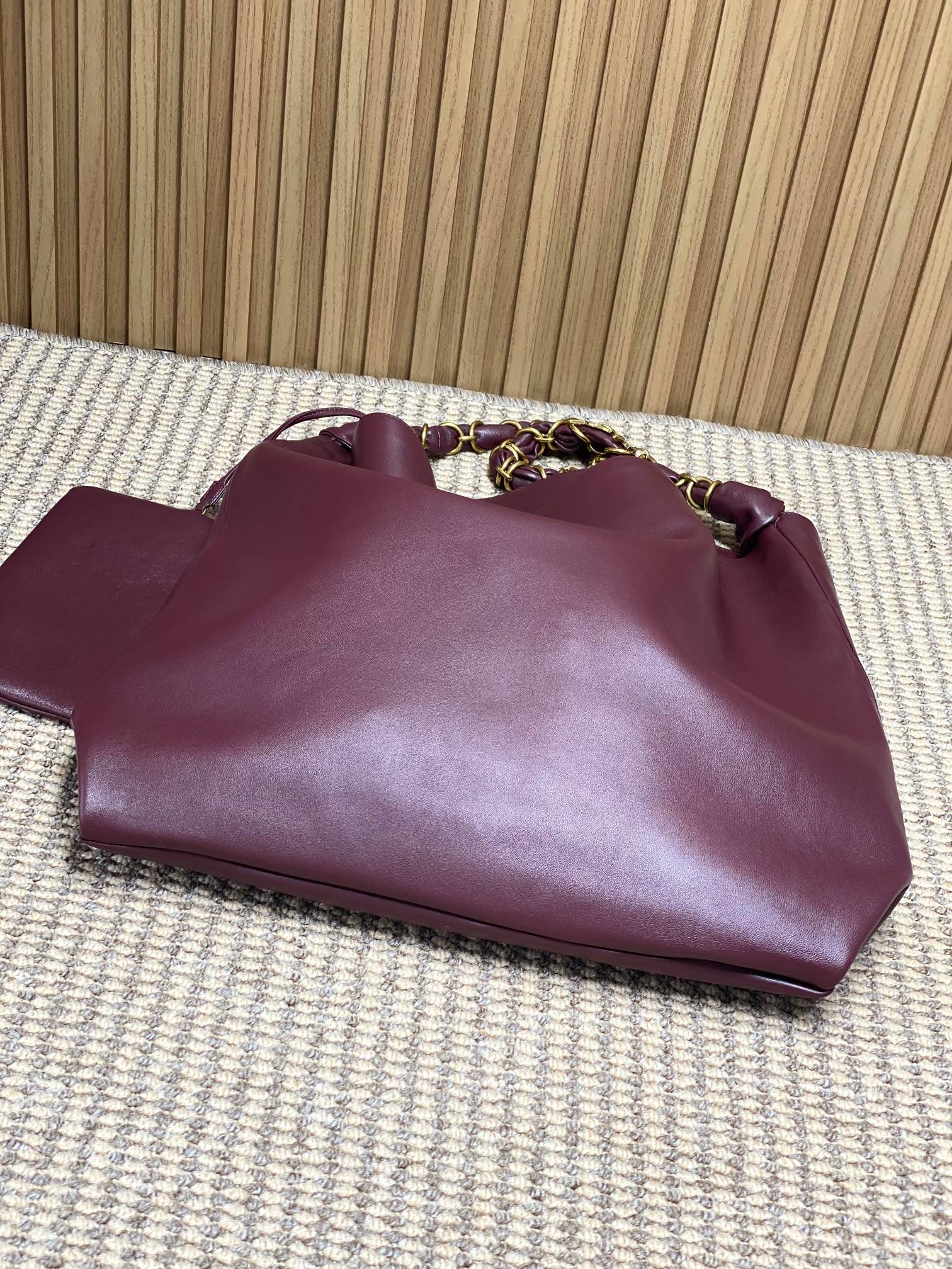 YSL Soft Leather Braided Chain Hobo Bag