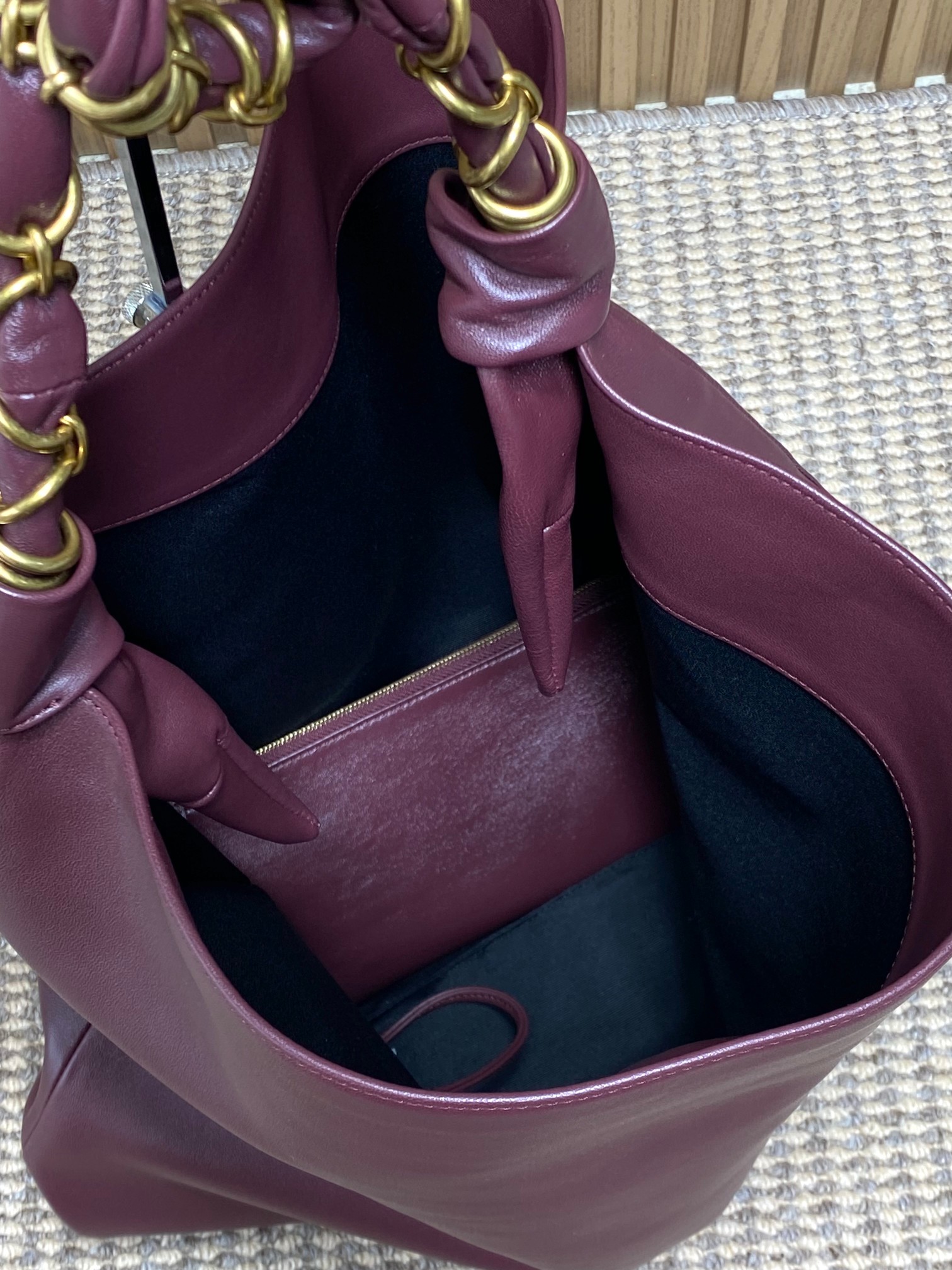 YSL Soft Leather Braided Chain Hobo Bag