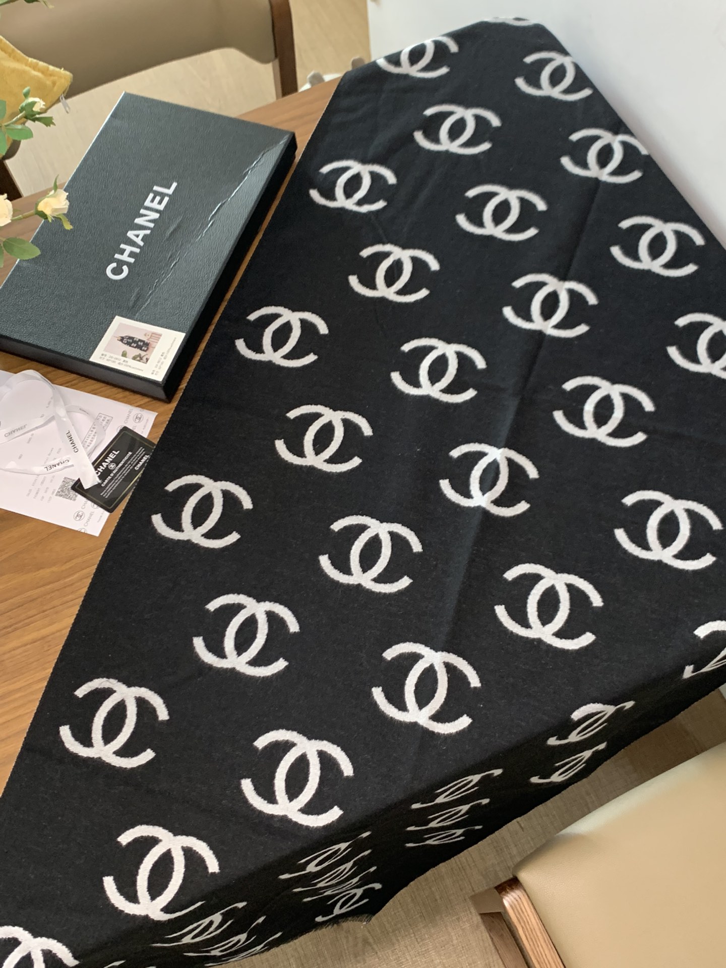 香奈儿 Chanel 高定典藏高定典雅桑蚕丝丝巾围巾披肩 #24B55768
