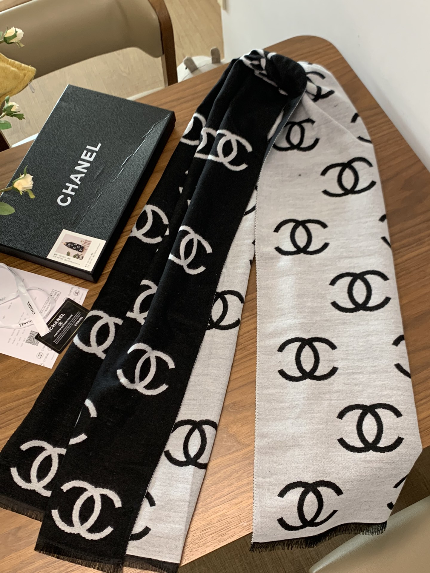 Chanel Haute Couture Haute Couture Artisanal Silk Scarf Shawl 4