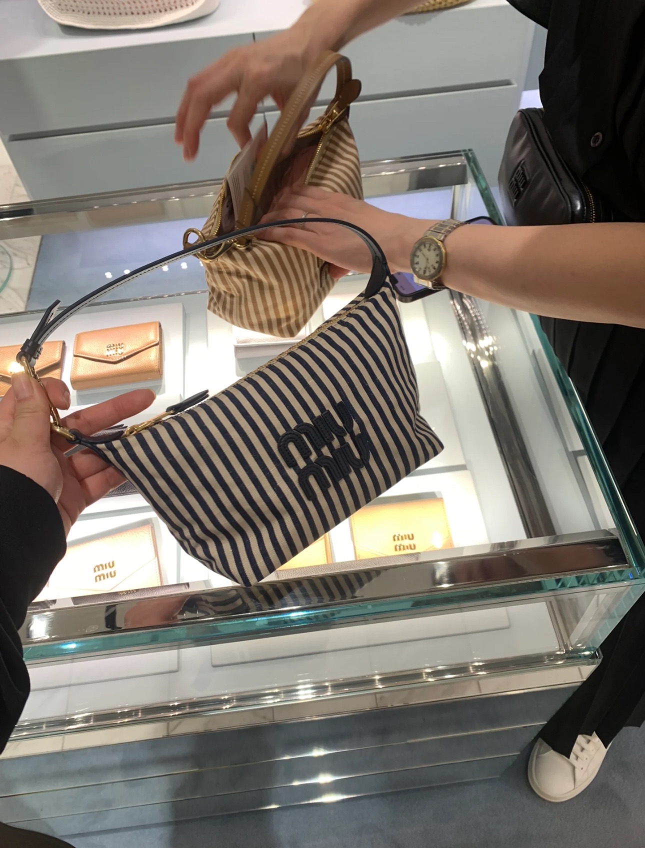 Miu Miu Japan-Exclusive Striped Woven Vanity Case - Comprehensive 9