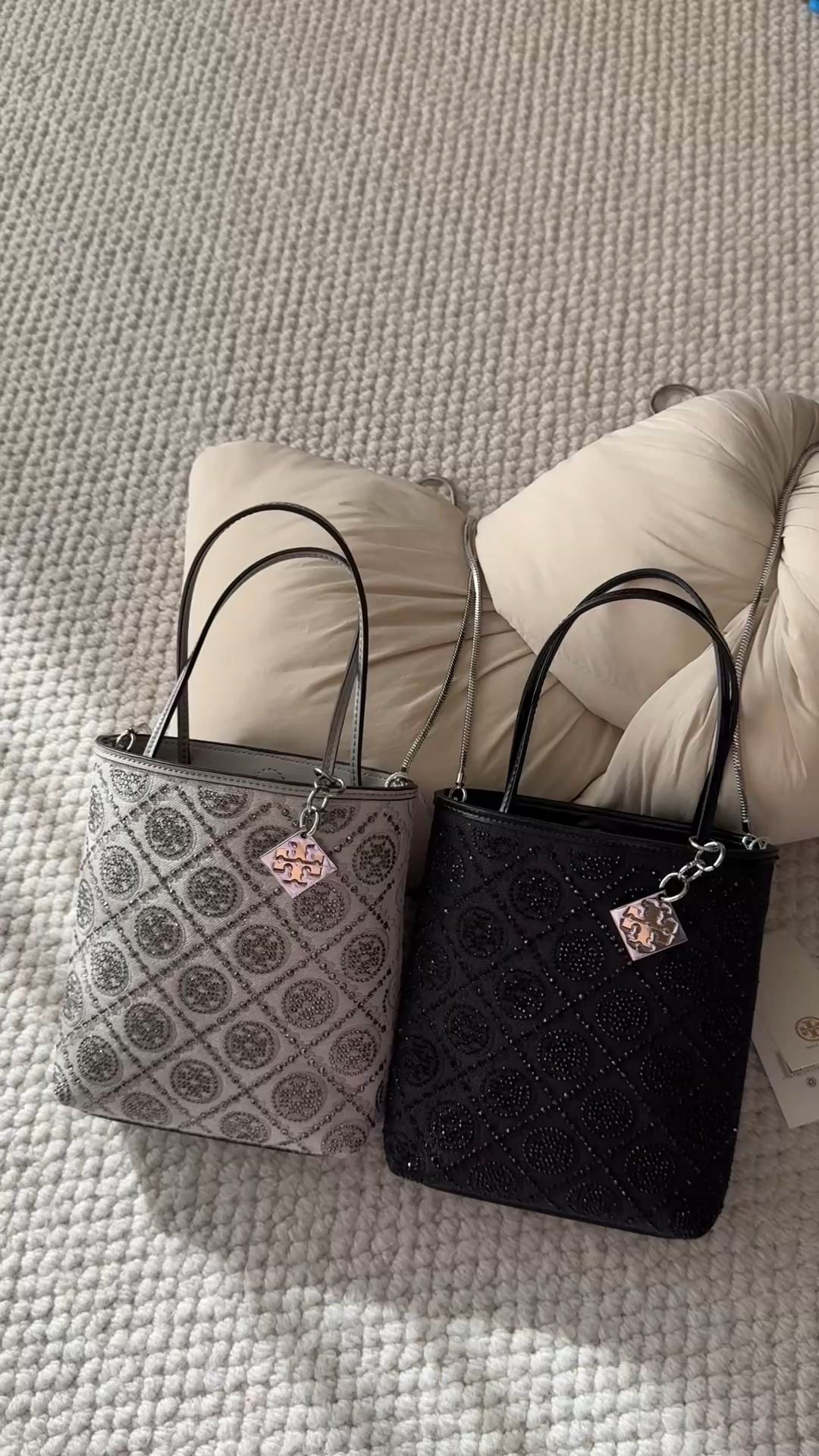 Tory Burch Crystal Monogram Mini Tote Bag - Comprehensive