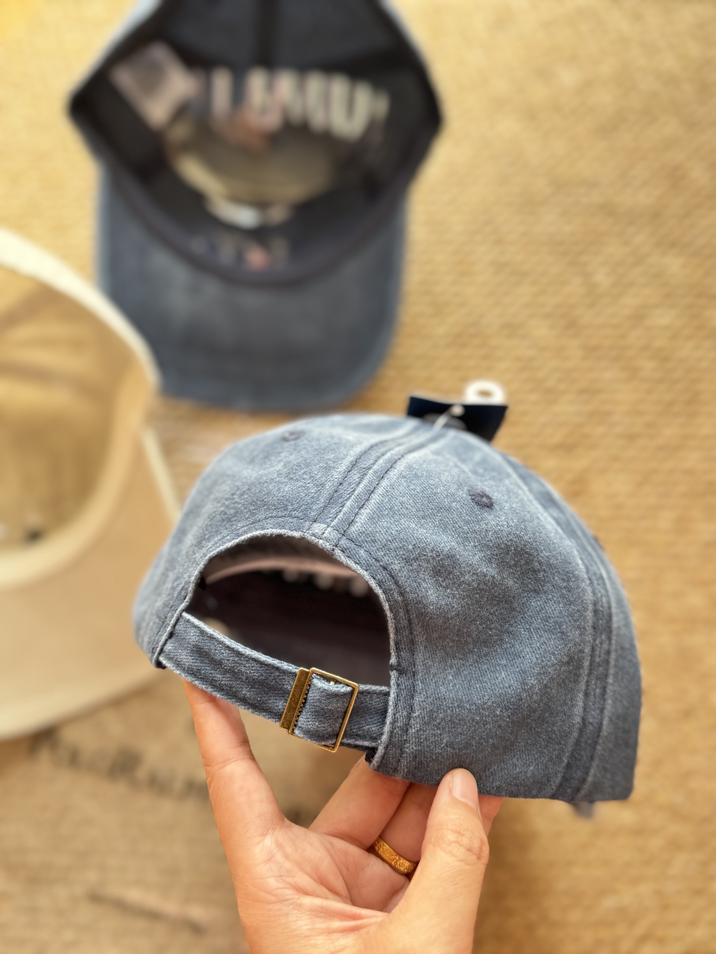 contrast with the blue hat body - Hat 7