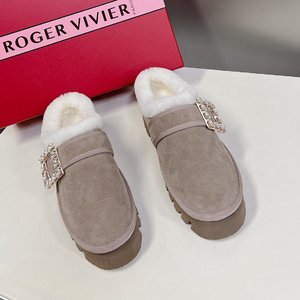 Roger Vivier Shoes Half Slippers Lambswool Sheepskin Wool Fashion