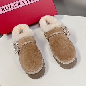 Roger Vivier Shoes Half Slippers Lambswool Sheepskin Wool Fashion