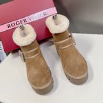 Roger Vivier Snow Boots Sheepskin Wool Fashion