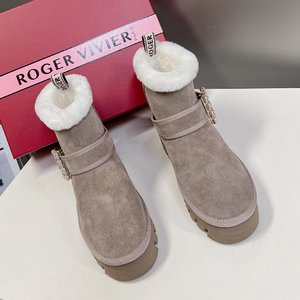 Roger Vivier Snow Boots Sheepskin Wool Fashion