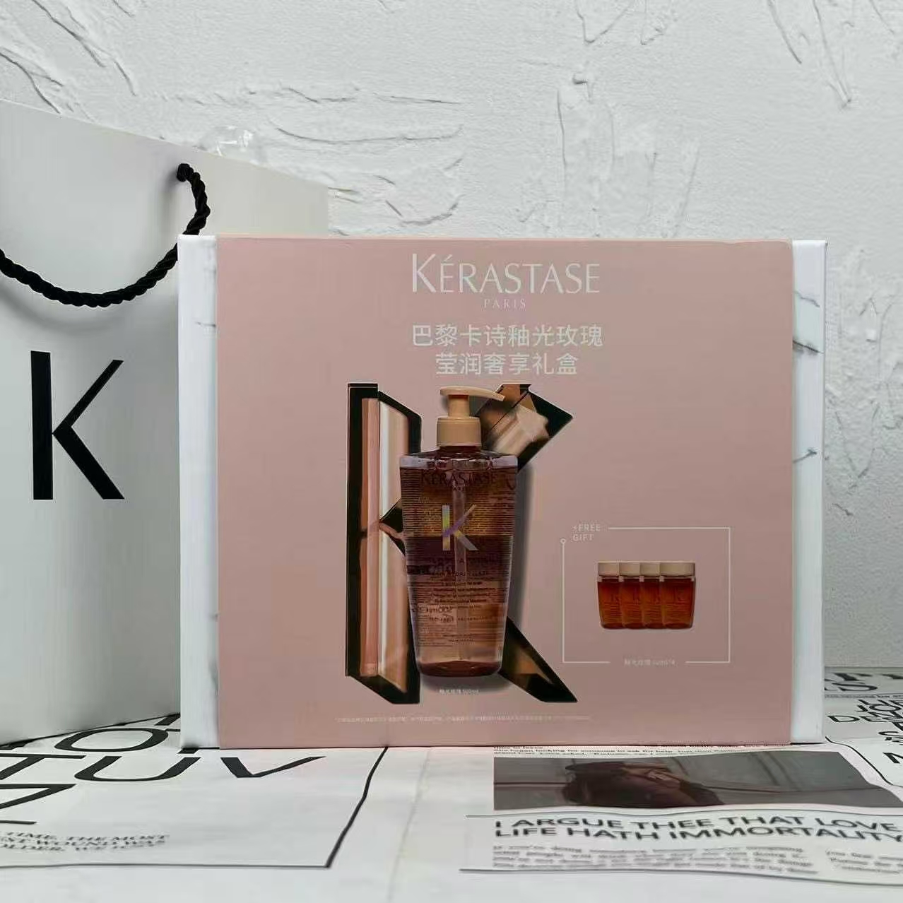 Set de cinco piezas de esmalte de Kérastase! Contenido: champú de esmalte de Kérastase 500ML*1, champú de esmalte de Ké…