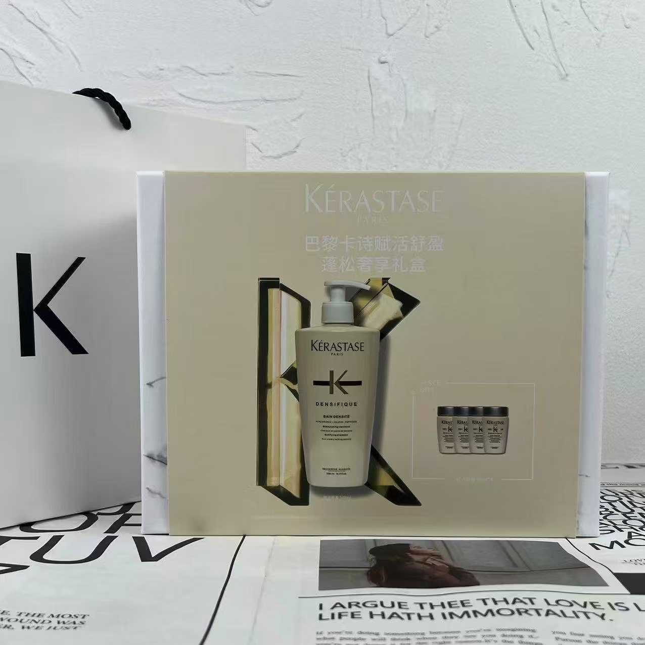 Set de cinco piezas blanco-platino de Kérastase! Contenido: champú blanco-platino de Kérastase 500ML*1, champ…
