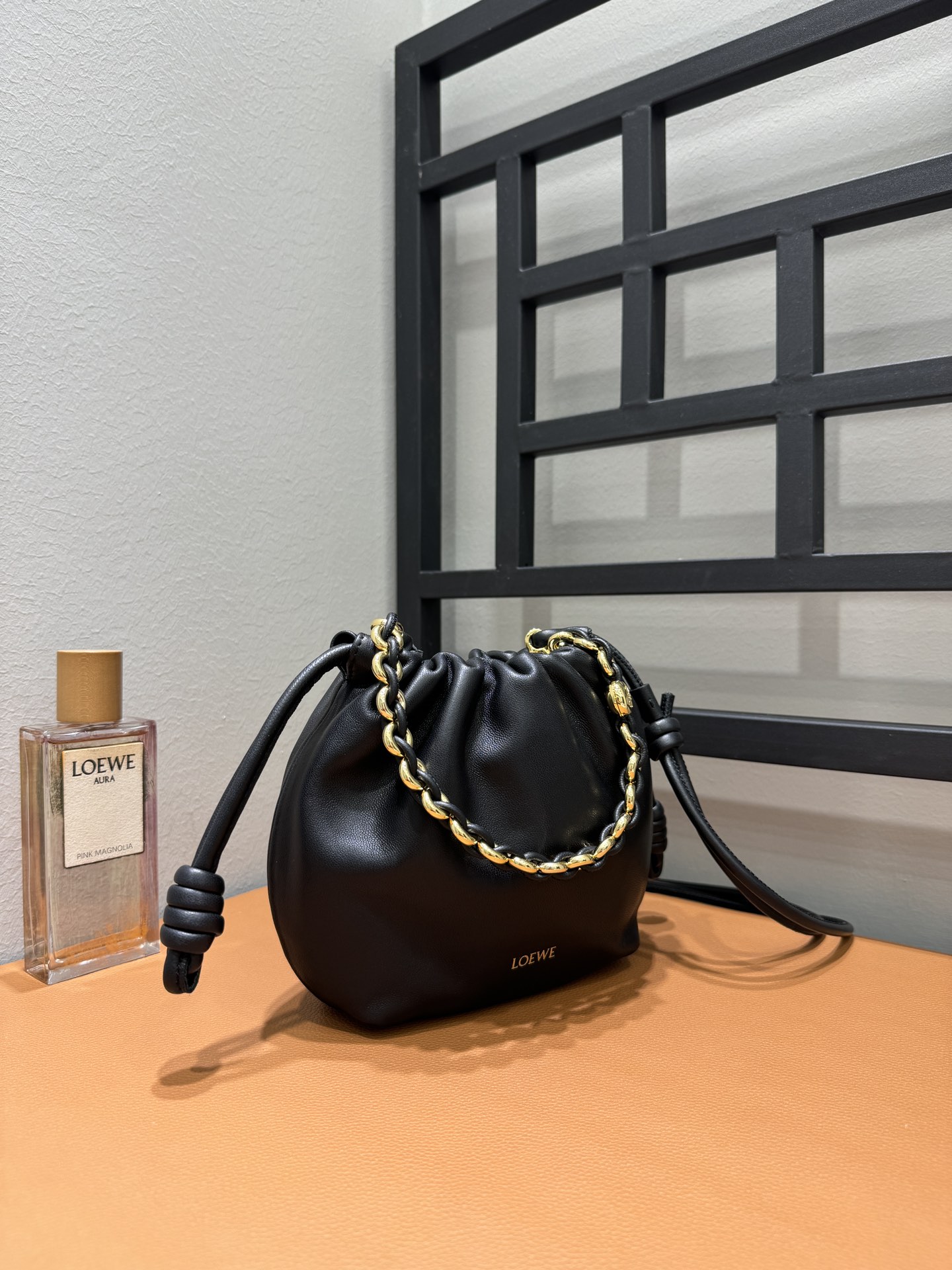 LOEWE Flamenco Purse Small Nappa Leather Black with Chain Detail 3 i1711309806 2657 7