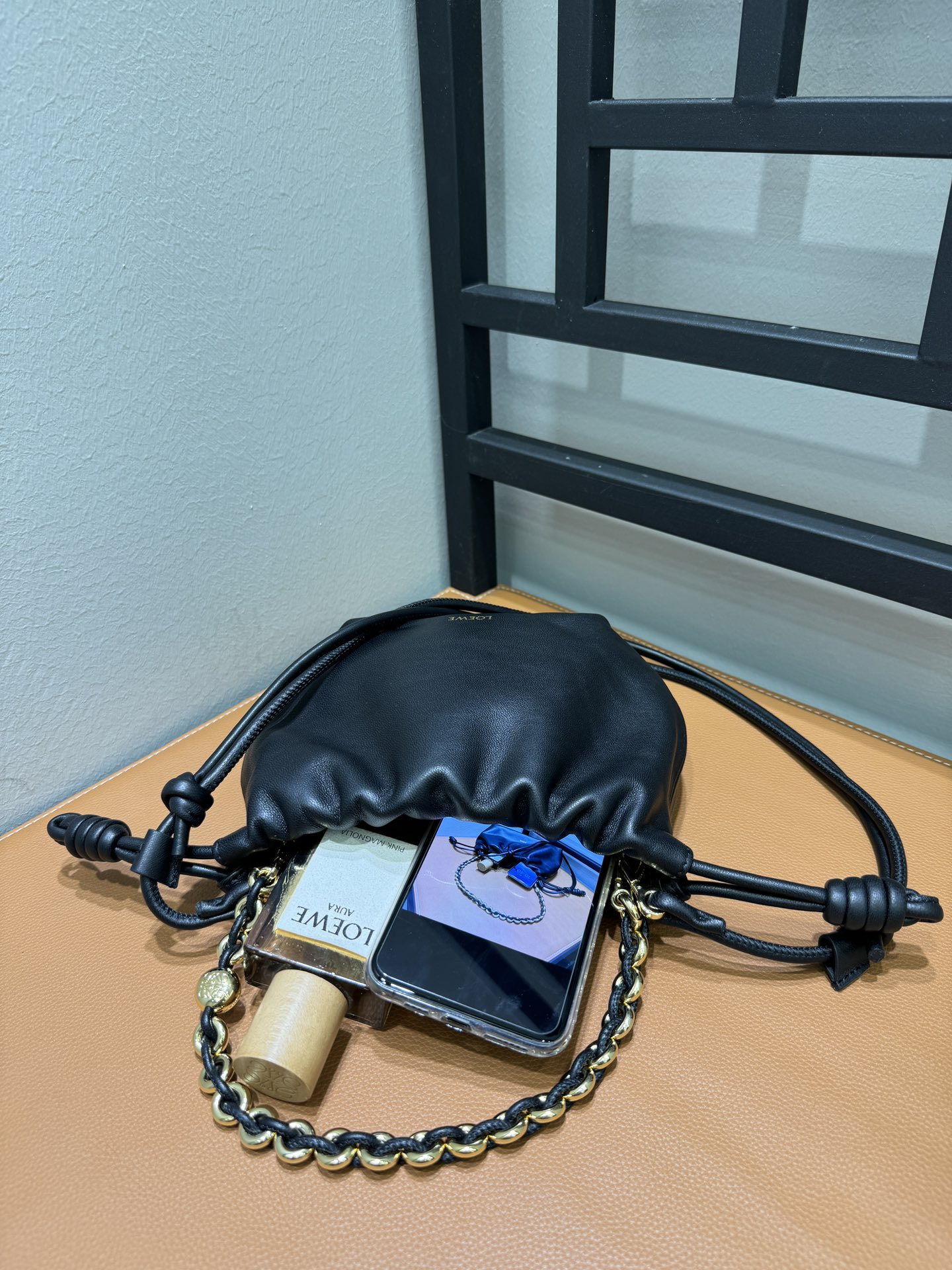 LOEWE Flamenco Purse Small Nappa Leather Black with Chain Detail 9 i1711309806 6534 0