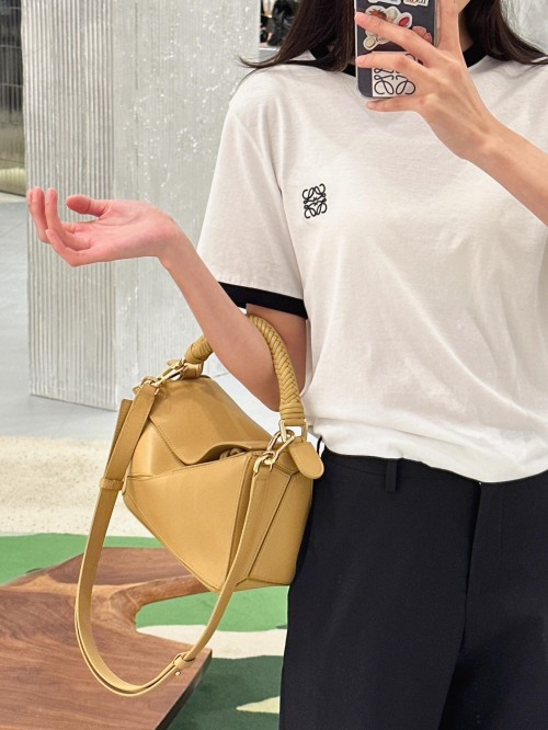 Loewe Puzzle Small Handbag with Braided Handle in Soft Calfskin 1 Loewe Puzzle Small Handbag with Braided Handle in Soft Calfskin