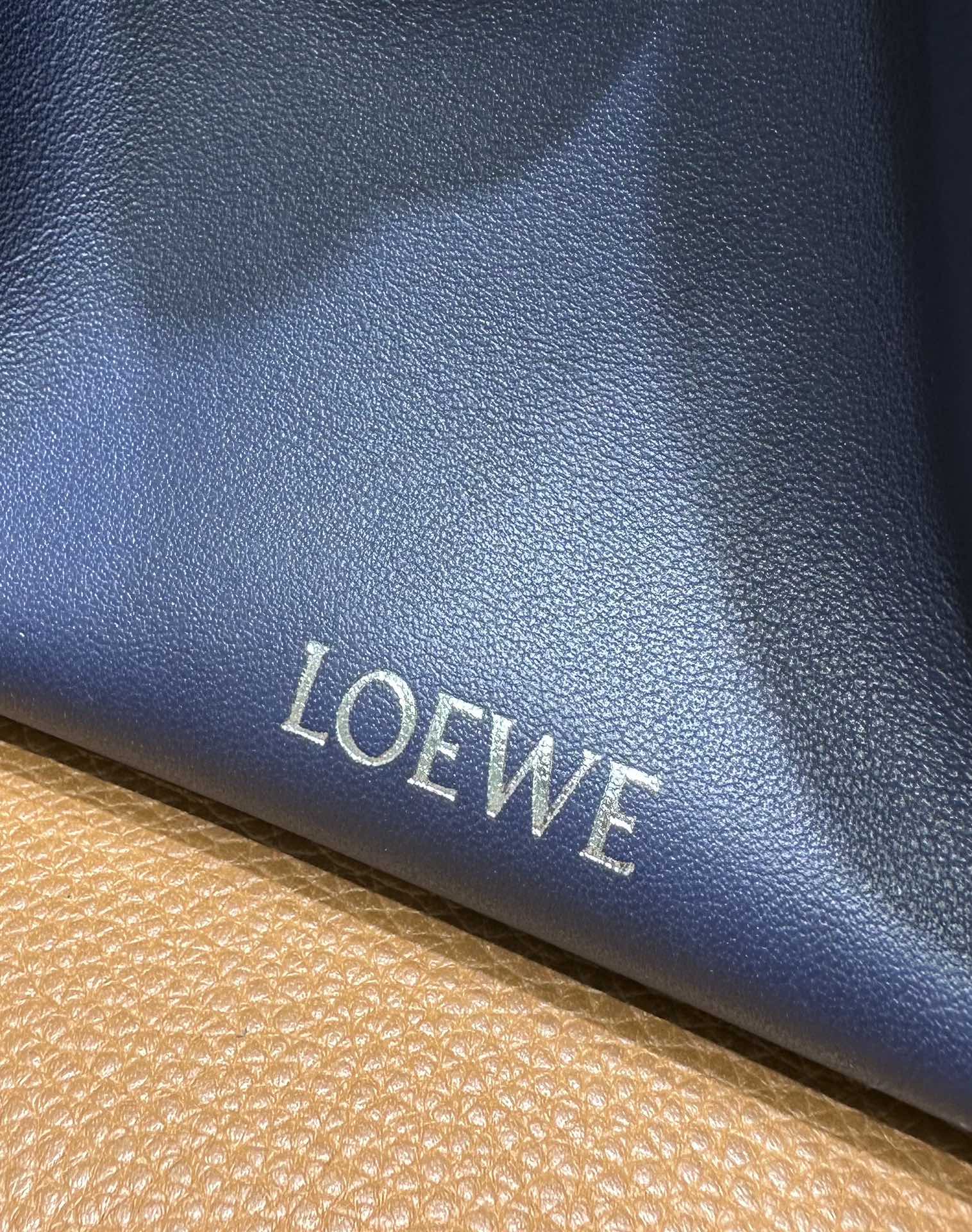 Loewe Flamenco Small Drawstring Bag, Dark Blue Leather Crossbody 8 i1720525496 2627 1
