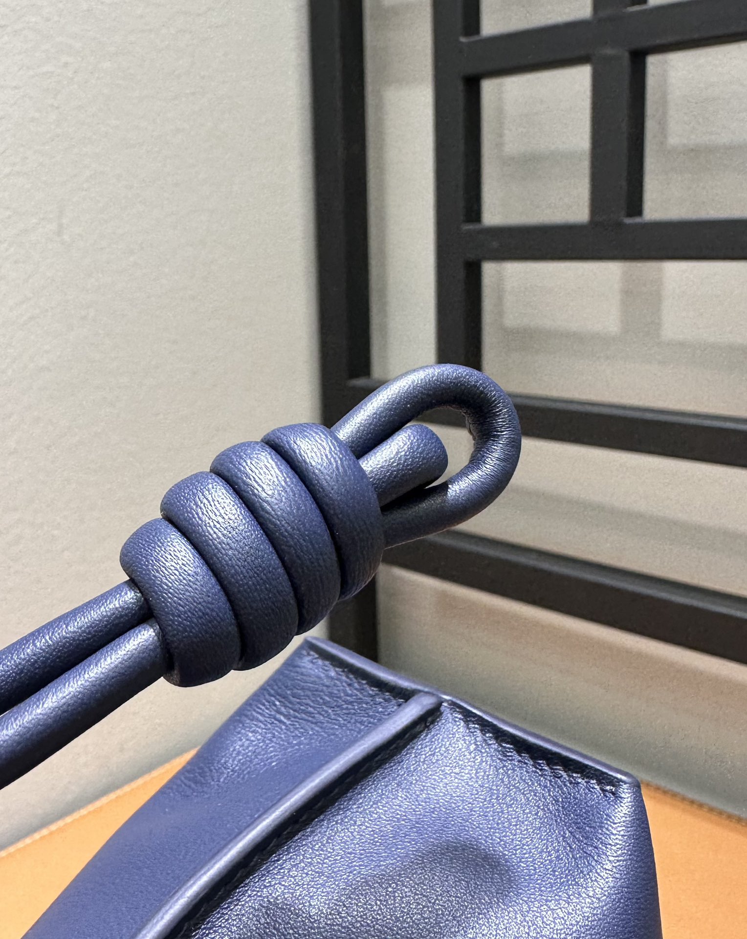 Loewe Flamenco Small Drawstring Bag, Dark Blue Leather Crossbody 7 i1720525497 502 2
