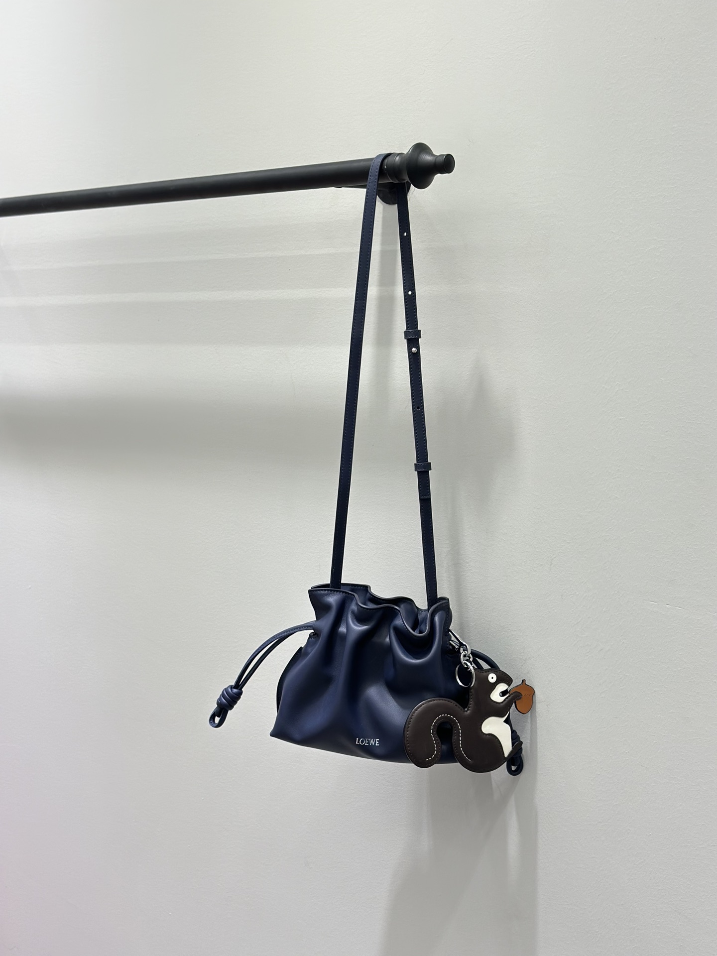 Loewe Flamenco Small Drawstring Bag, Dark Blue Leather Crossbody 10 i1720525497 9114 8