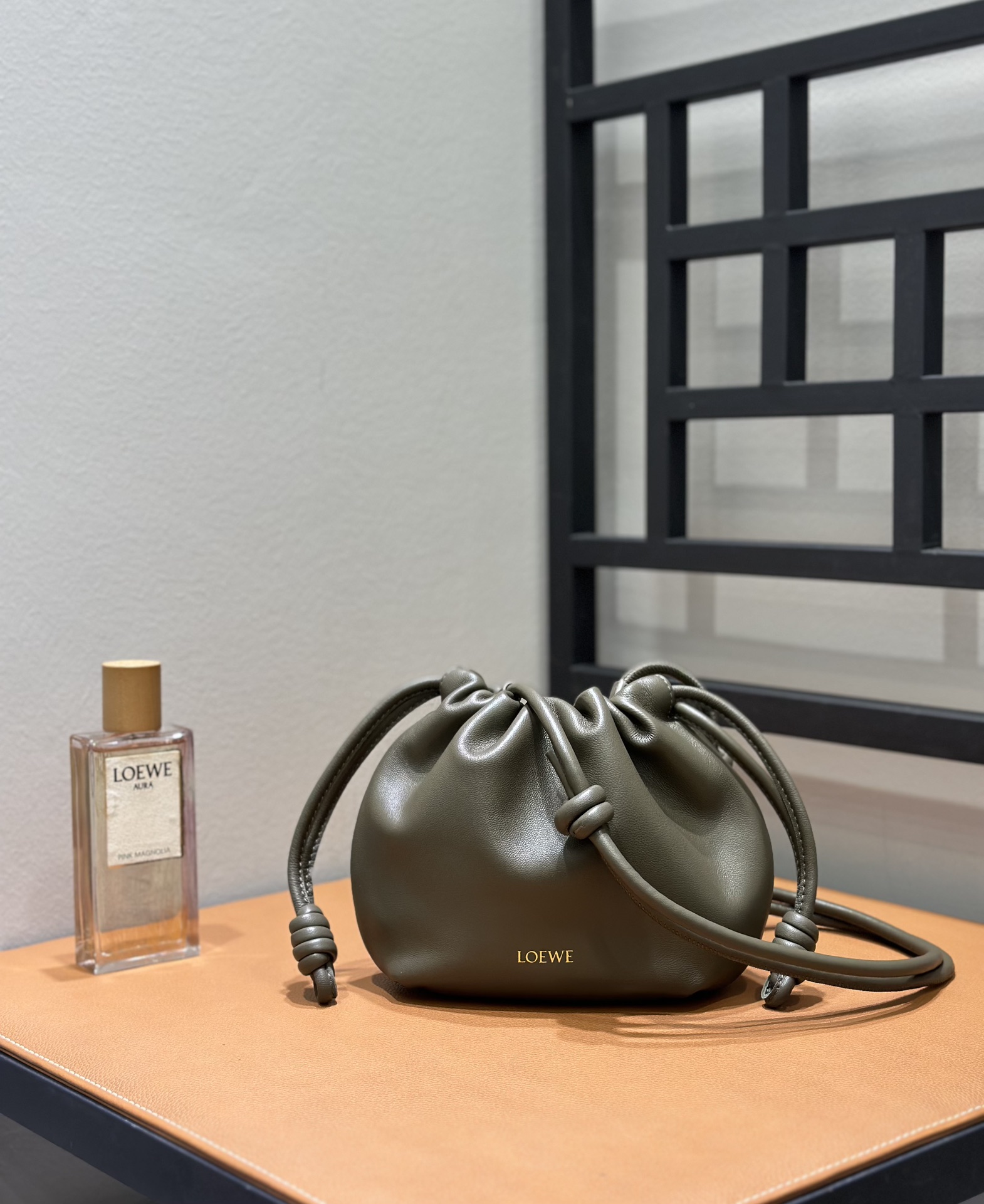 LOEWE Flamenco Purse Small Napa Leather Bag with Donut Chain - Olive 4 i1720528791 1004 7