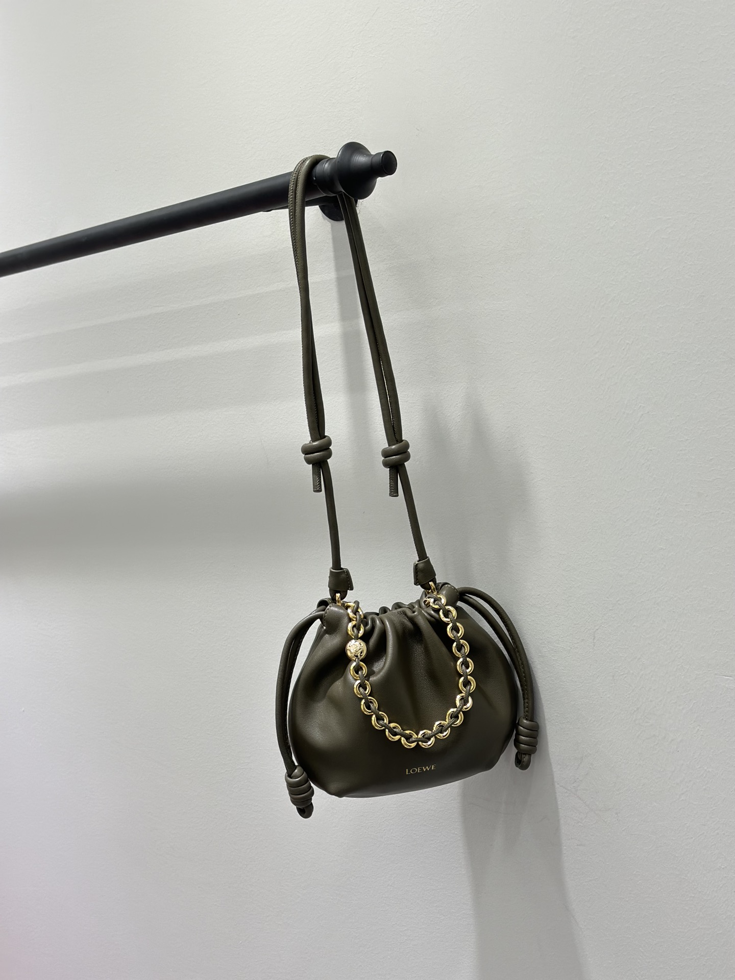 LOEWE Flamenco Purse Small Napa Leather Bag with Donut Chain - Olive 3 i1720528791 8905 6