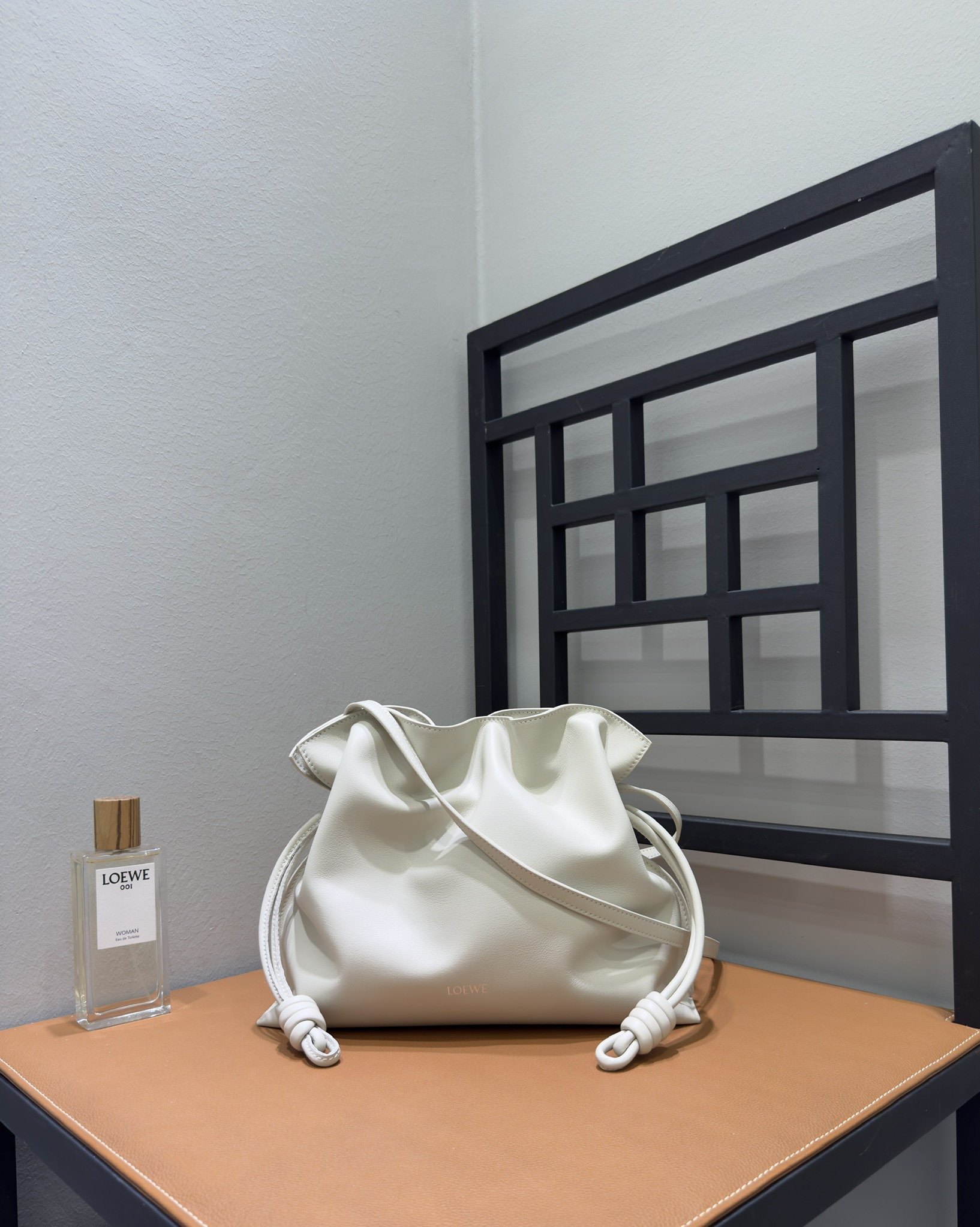 Loewe Flamenco Medium Clutch Bag - Sea Salt White, Drawstring Closure 2 i1723044252 361 5