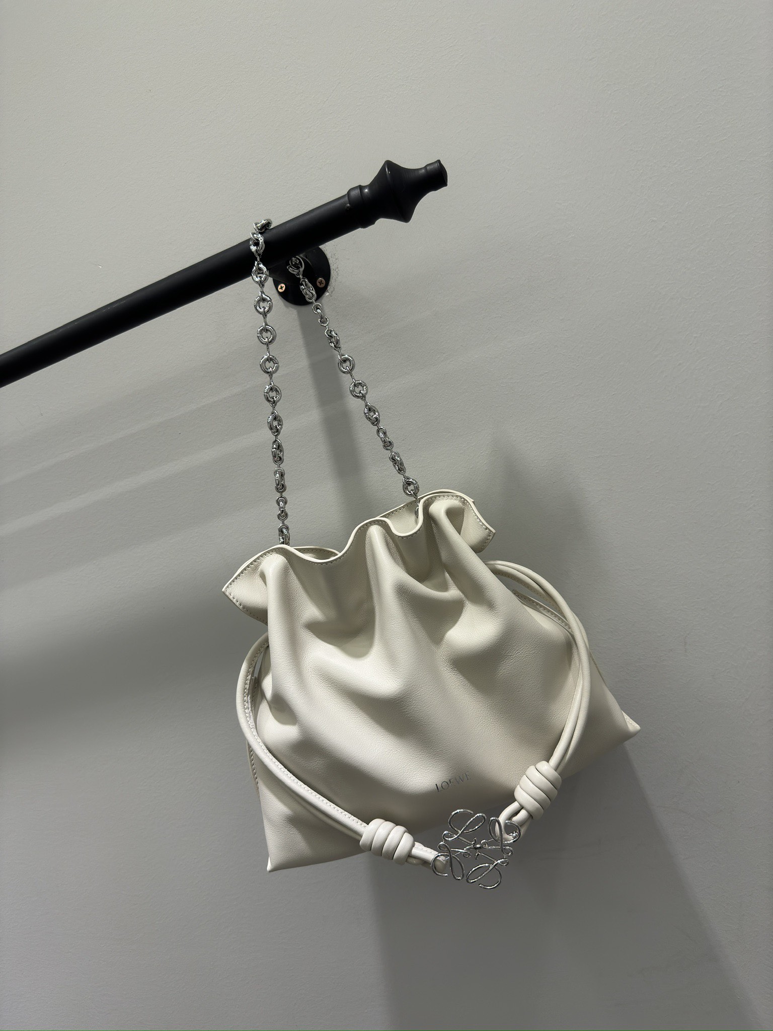 Loewe Flamenco Medium Clutch Bag - Sea Salt White, Drawstring Closure 10 i1723044252 701 8