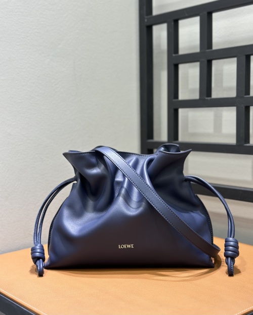 Loewe Flamenco Clutch Bag in Deep Blue Nappa Calfskin Leather