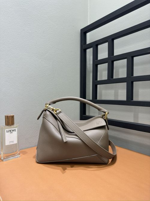 Loewe Puzzle Small Bag in Taupe Grain Leather Crossbody Shoulder Handbag 1 Loewe Puzzle Small Bag in Taupe Grain Leather Crossbody Shoulder Handbag