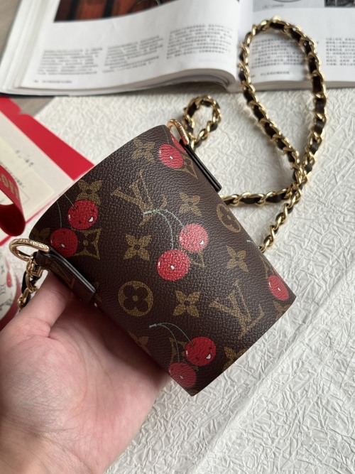 Louis Vuitton Monogram Cherry Cup Holder with Chain - Premium Quality 1 Louis Vuitton Monogram Cherry Cup Holder with Chain - Premium Quality