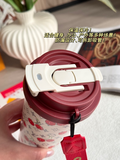 Louis Vuitton Cherry Print Tumbler with Straw Lid, Insulated Stainless Steel 2 Louis Vuitton Cherry Print Tumbler with Straw Lid, Insulated Stainless Steel