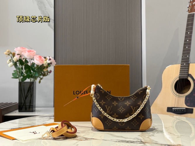 Louis Vuitton Boulogne Mini Crossbody Bag, Classic Monogram, Gold Chain Accent 1 Louis Vuitton Boulogne Mini Crossbody Bag, Classic Monogram, Gold Chain Accent