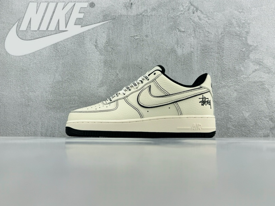 StussyxNikeAirForce1Low斯图西联名米白炫彩反光空军一号低帮休闲板鞋UN1635-7