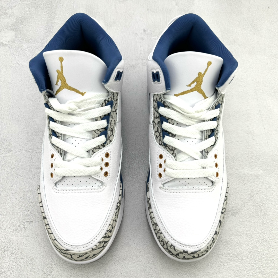 版AirJordanAJ3Retro奇才白蓝CT8532-148市场中端王者全套原纸板楦头开发原厂大底磨