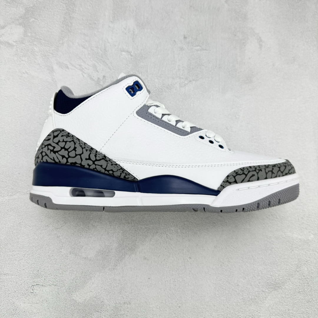 版AirJordanAJ3Retro午夜蓝CT8532-140市场中端王者全套原纸板楦头开发原厂大底磨具