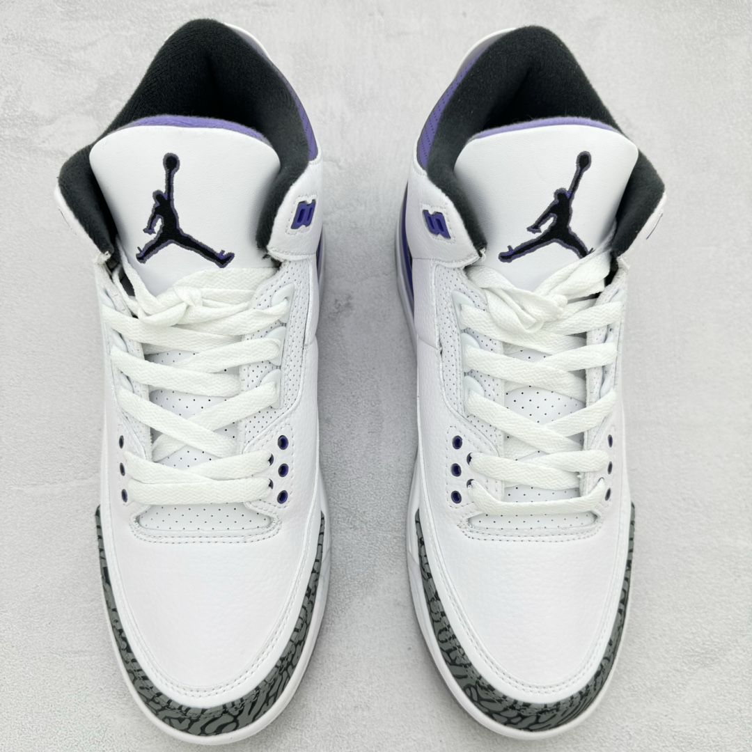 版AirJordanAJ3Retro白紫CT8532-105市场中端王者全套原纸板楦头开发原厂大底磨具加