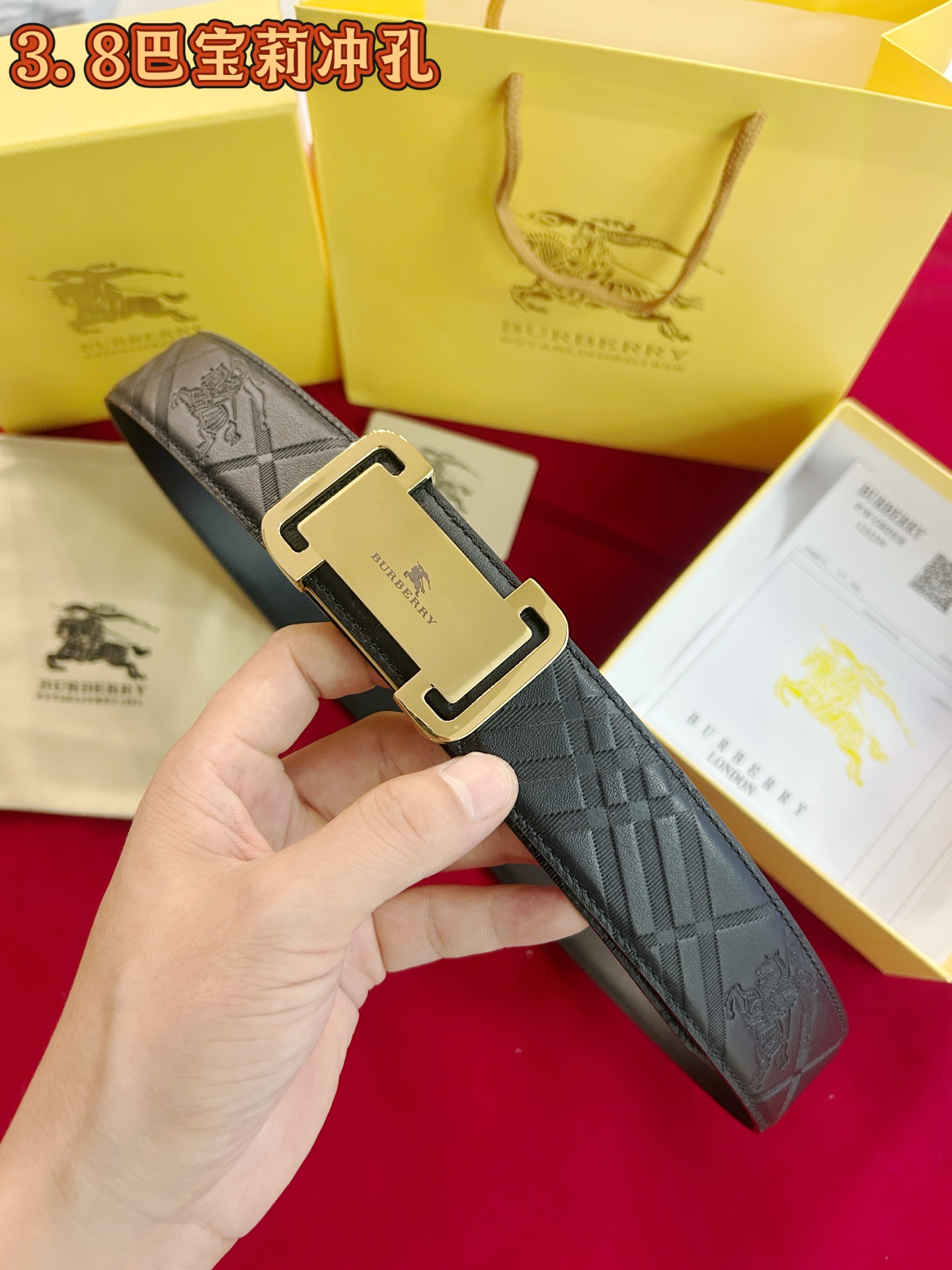 配专柜包装    巴宝莉㊙️原单高端品质🎗专柜官网同步🌟支持NFC感应💎宽度3.8精美钢扣头💯意大利进口