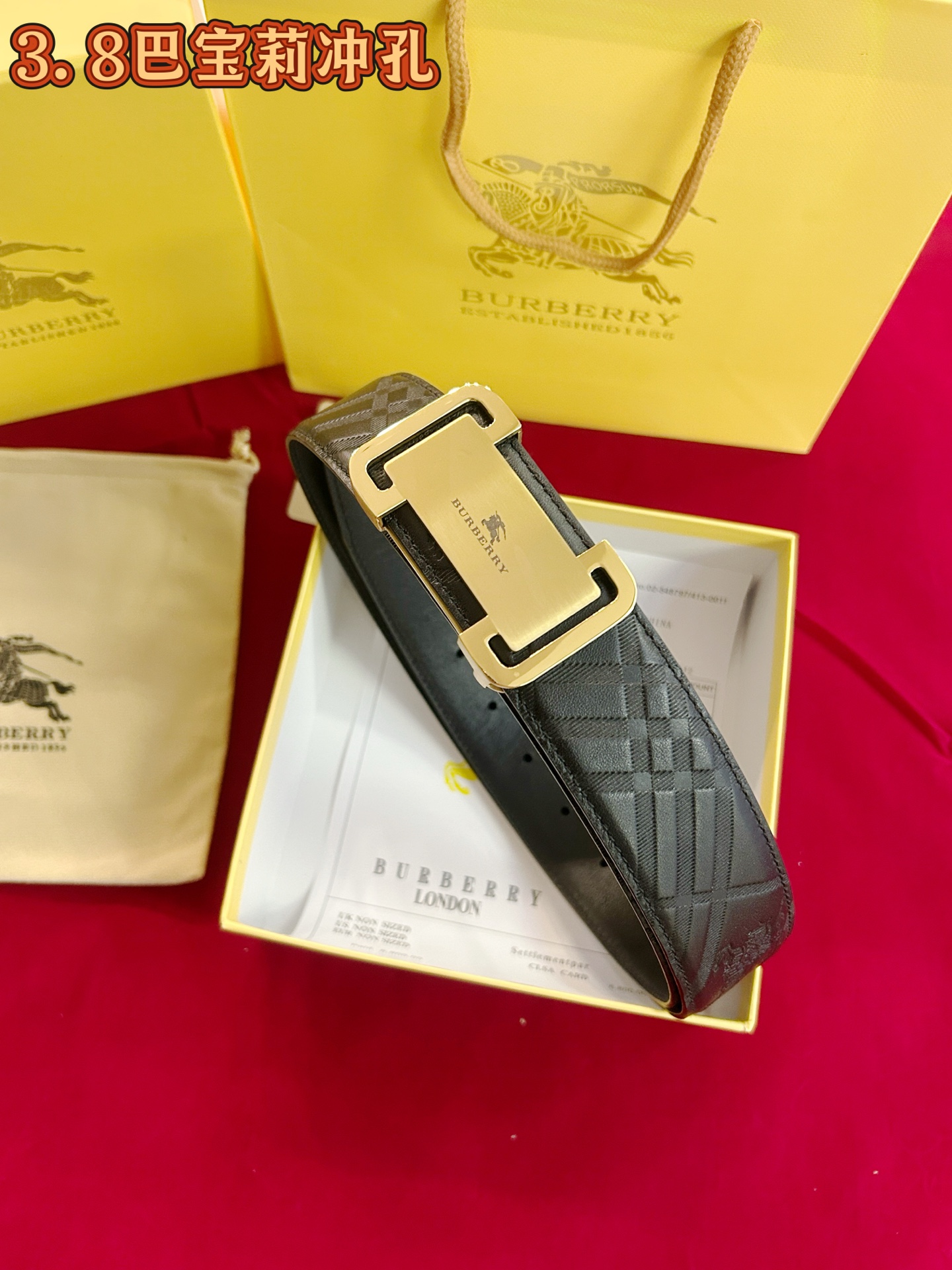 配专柜包装    巴宝莉㊙️原单高端品质🎗专柜官网同步🌟支持NFC感应💎宽度3.8精美钢扣头💯意大利进口