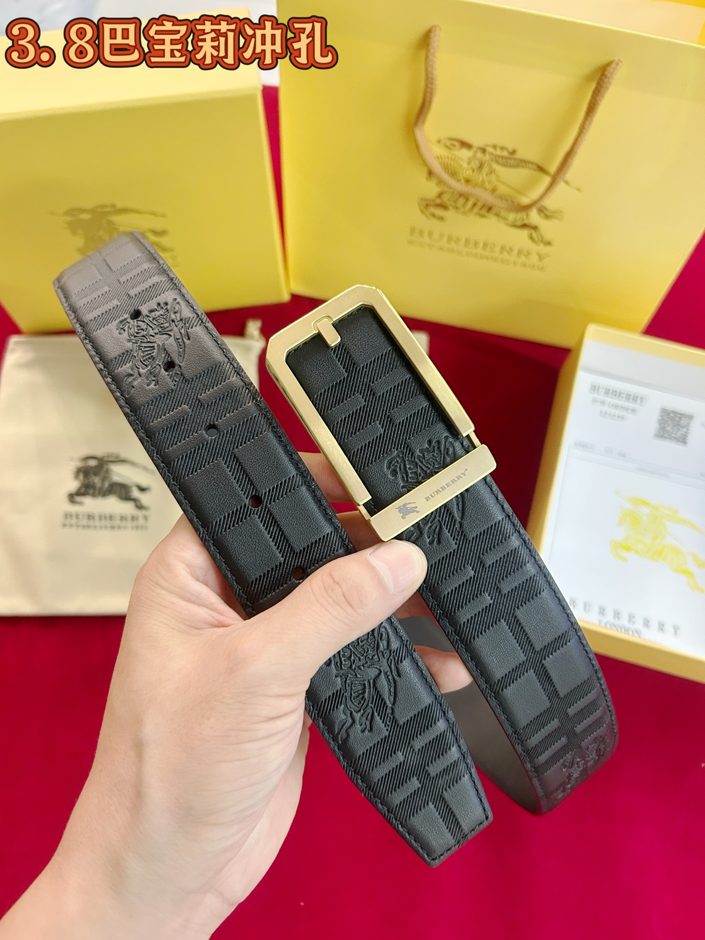 配专柜包装    巴宝莉㊙️原单高端品质🎗专柜官网同步🌟支持NFC感应💎宽度3.8精美钢扣头💯意大利进口