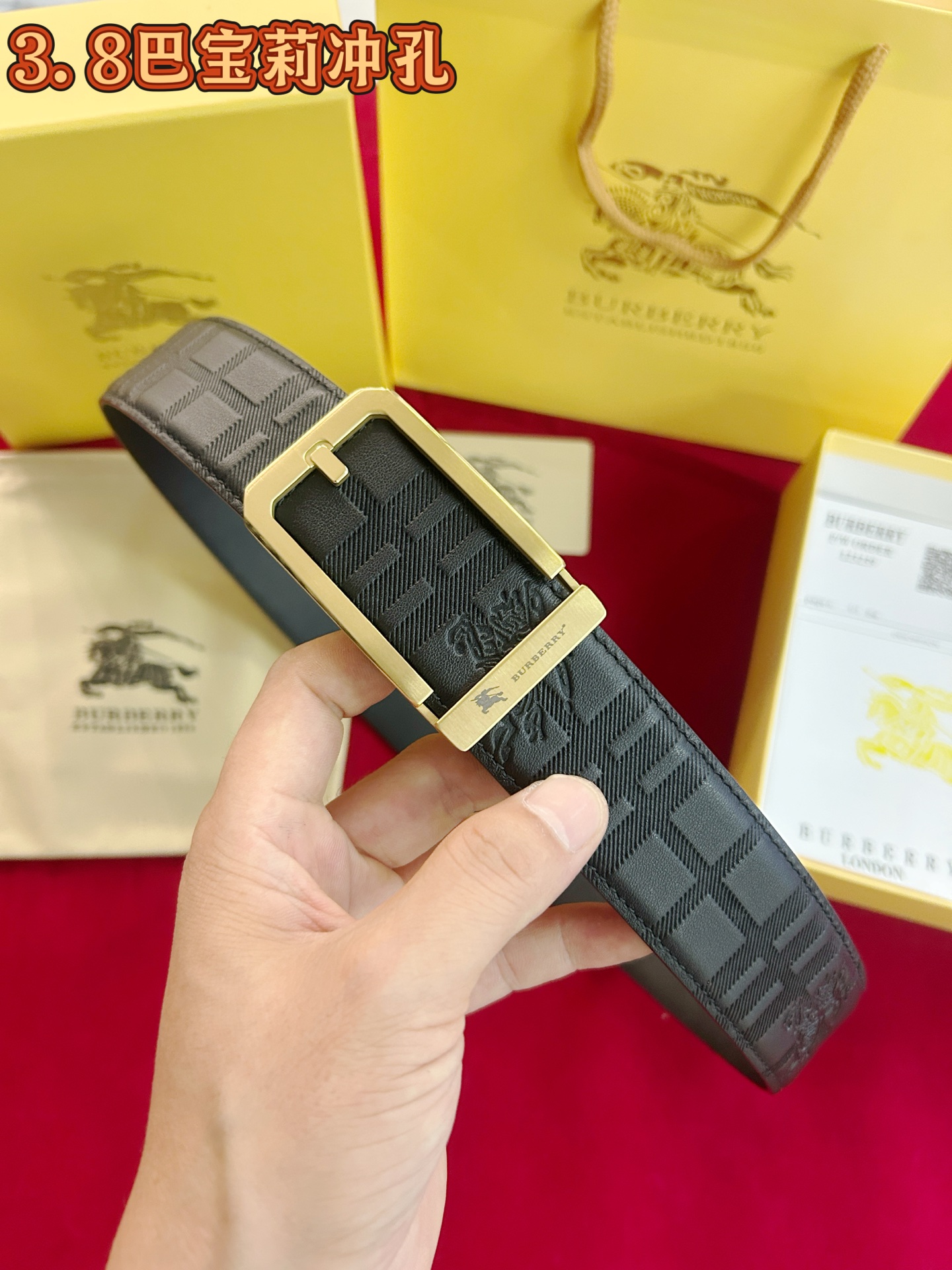 配专柜包装    巴宝莉㊙️原单高端品质🎗专柜官网同步🌟支持NFC感应💎宽度3.8精美钢扣头💯意大利进口