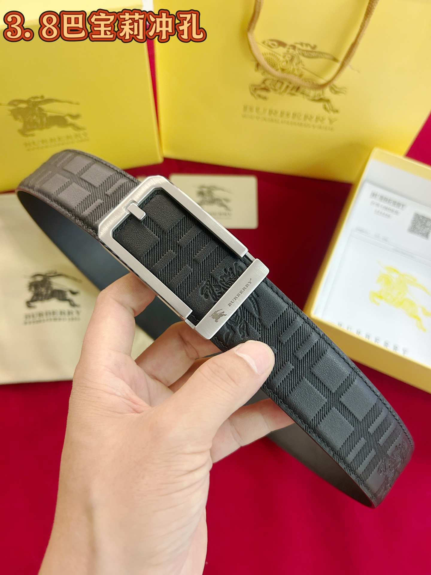 配专柜包装    巴宝莉㊙️原单高端品质🎗专柜官网同步🌟支持NFC感应💎宽度3.8精美钢扣头💯意大利进口