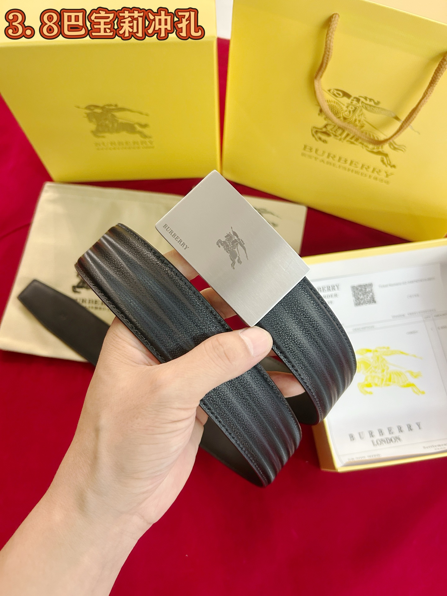 配专柜包装    巴宝莉㊙️原单高端品质🎗专柜官网同步🌟支持NFC感应💎宽度3.8精美钢扣头💯意大利进口